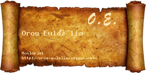 Oros Eulália névjegykártya